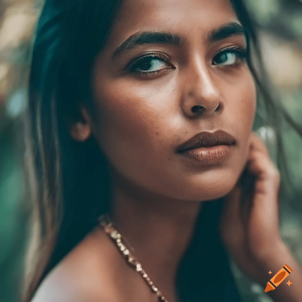 realistic AI photograph of a latin woman looking over her shoulder 